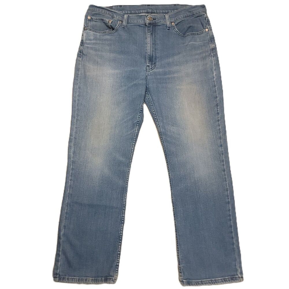 Levi 514 Mens 38x30 Jeans Straight Fit Faded Medium Wash Blue Denim